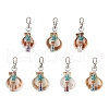 Natural Aventurine & Amethyst & Howlite & Lapis Lazuli & Red Jasper & Synthetic Turquoise Chips inside Glass Wishing Bottle Pendant Decorations HJEW-JM03098-2