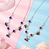 2Pcs 2 Colors Crackle Glass & Natural Quartz Crystal Fruit Bib Necklaces for Women NJEW-JN05202-1