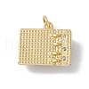 Brass Micro Pave Clear Cubic Zirconia Pendants KK-I692-05G-02-2