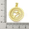 Rack Plating Brass Micro Pave Clear Cubic Zirconia Pendant KK-B091-34G-3