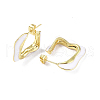 Enamel Twist Square Stud Earrings EJEW-P214-23G-01-2