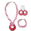 Bohemian Style Ring Shell & Glass Seed Beaded Pendant Necklaces & Dangle Earrings & Bracelets Sets FS-WG105FB-01-2