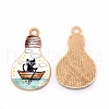 Japanese Style Print Alloy Enamel Pendants ENAM-CJC0002-04A-RS-1