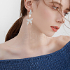 Beebeecraft 4 Pairs 2 Colors Rack Plating Brass Micro Pave Cubic Zirconia Hoop Earring Findings with Latch Back Closure KK-BBC0015-60-5