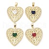 Brass Micro Pave Cubic Zirconia Pendants KK-K298-09G-1