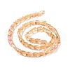 Faceted Electroplated Transparent Glass Beads Strands GLAA-G092-A01-4