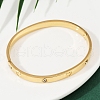 201 Stainless Steel with Rhinestone Bangles for Women BJEW-B138-04G-3