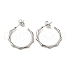 Tarnish Resistant Bamboo Joint Ring 304 Stainless Steel Stud Earrings EJEW-A081-20P-1