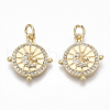 Brass Micro Pave Clear Cubic Zirconia Pendants KK-S356-033G-NF-1
