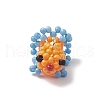 3Pcs 3 Colors Glass Seed Beaded Gold Fish Pendants PALLOY-MZ00561-4