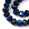 Electroplate Opaque Solid Color Glass Beads Strands X1-EGLA-A034-P6mm-L22-3