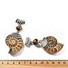 Natural Tiger Eye Fossil Snail Pendants G-F062-13-2