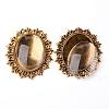 Alloy Cabochon & Rhinestone Settings and 40x30mm Oval Clear Glass Covers Sets DIY-X0115-AG-FF-2