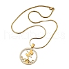 304 Stainless Steel Crystal Rhinestone Ring with Mermaid Pendant Necklaces for Women NJEW-P327-02G-4