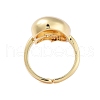 Rack Plating Teardrop Brass Micro Pave Cubic Zirconia Open Cuff Rings for Women RJEW-B064-03G-3