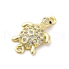 Brass Micro Pave Clear Cubic Zirconia Connector Charms KK-D325-06G-03-2