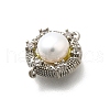Brass Clear Cubic Zirconia Flat Round Links Connector Charms KK-K398-16P-2