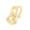 Brass Micro Pave Clear Cubic Zirconia Finger Rings for Women RJEW-U047-06G-4
