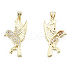 Brass Micro Pave Clear Cubic Zirconia Pendants ZIRC-N039-254-1