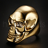Stainless Steel Skull Finger Ring SKUL-PW0002-036B-G-1