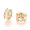 Brass Micro Pave Cubic Zirconia European Beads ZIRC-G166-45G-2