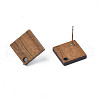 Walnut Wood Stud Earring Findings X-MAK-N033-004-4