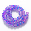 Spray Painted Glass Beads Strands GGLA-S058-001D-02-2