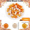 SOFPLATE Thanksgiving Day Theme 5 Strands Spray Painted Natural Wood Beads Strands WOOD-SP0001-02C-2