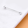 Rack Plating 925 Sterling Silver Screw On Eye Ball Pins STER-L044-02A-S-2