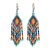 Boho 304 Stainless Steel with Glass Dangle Stud Earring EJEW-MZ00175-02-1