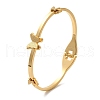 Adjustable Butterfly Vacuum Plating 304 Stainless Steel Bangles for Women BJEW-F474-21G-1