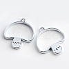 Rack Plating Alloy Open Back Bezel Pendants X-PALLOY-S047-35D-FF-1