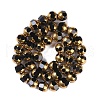 Electroplate Glass Beads Strands X-EGLA-Q128-04A-FP06-2