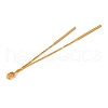 Brass Box Chain Ear Nuts KK-G510-04G-2