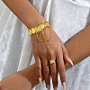 Copper Middle Eastern Brass Coin Chains Bracelet with Tassel Pendant SV3289-2
