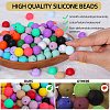 80Pcs Round Silicone Focal Beads SIL-SZ0001-24-11-3