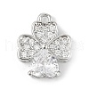 Brass Micro Pave Clear Cubic Zirconia Charms KK-R219-30P-1