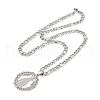 Ring with Virgin Mary 304 Stainless Steel Pendant Necklaces for Men Women NJEW-K283-23P-2