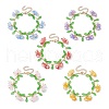 Flower Glass & Acrylic Charm Bracelets BJEW-JB10443-1