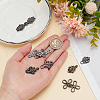 WADORN 10Pcs 5 Styles Zinc Alloy Snap Lock Clasps FIND-WR0011-16EB-3