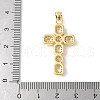Brass Micro Pave Cubic Zirconia Cross Pendants ZIRC-I071-04G-05-3
