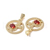 Brass Micro Pave Cubic Zirconia Pendants ZIRC-F134-26G-03-3