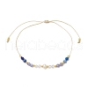 Adjustable Natural Lapis Lazuli & Quartz Crystal & Tanzanite Braided Bead Bracelets for Women BJEW-JB11619-04-2