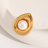 Stainless Steel Teardrop Cuff Ring for Women BM0496-2-2