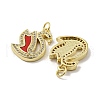 Brass Micro Pave Cubic Zirconia Pendants KK-H457-06G-02-2