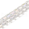 Electroplate Transparent Glass Beads Strands GLAA-C029-02A-09-1