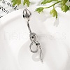 Alloy Rhinestone Snake Curved Barbell Belly Rings AJEW-R007-03P-03-2