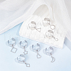 8Pcs 8 Style 304 Stainless Steel Open Cuff Rings Set RJEW-AB00012-2