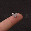 316L Surgical Stainless Steel Micro Pave Clear Cubic Zirconia Cartilage Earrings WG3A850-25-1