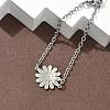 304 Stainless Steel Daisy Link Bracelets BJEW-F500-01P-4